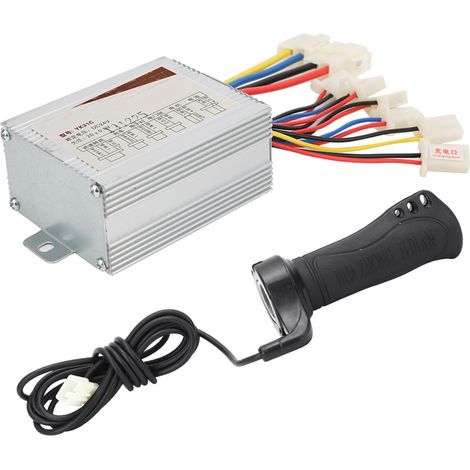 Contrôleur de vélo électrique à balais 24 V 500 W et poignée d'accélérateur à pouce à câble long (accessoire) (1/5)