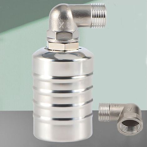 UlisemPool-Niveauregler, automatischer Wasserstandsregler für Wassertank, vollautomatisches Schwimmerventil aus Edelstahl 304, Mini-Schwimmerkugelventil (1/4)