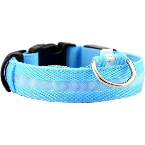 Leuchtendes, blinkendes Sicherheitshalsband für Welpen, blau, Größe M, robust und langlebig, ideal als Geschenk.