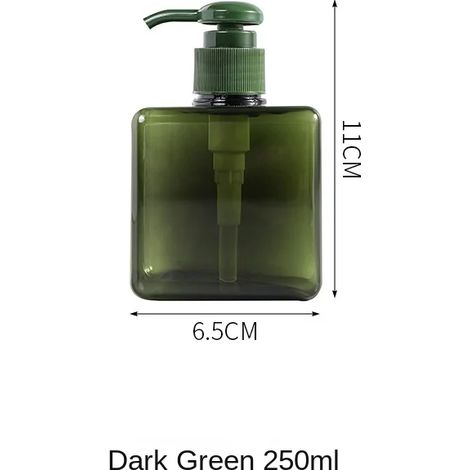 (Vert foncé 250 ml - 1 pièce) 3368 Flacon de voyage pour les mains, le corps et le shampoing. Flacon portable, créatif et petit, vide, grande capacité, à pression, pour lotion. (1/5)