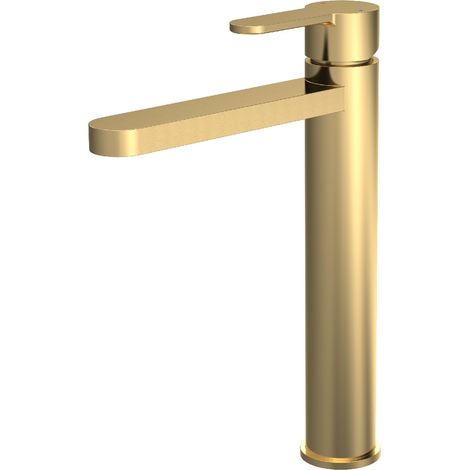Nuie Arvan Tall Mono Basin Mixer Tap - Brushed Brass (1/5)