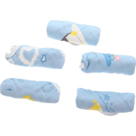Lot de 5 serviettes de toilette pour bébé en coton carrées à (1/5)