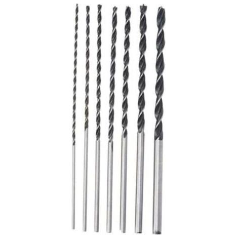 argent Forets Extra longs 7 pièces 4MM 5MM 6MM 7MM 8MM 10MM 12MM X 300MM forets à bois, 1V (1/4)