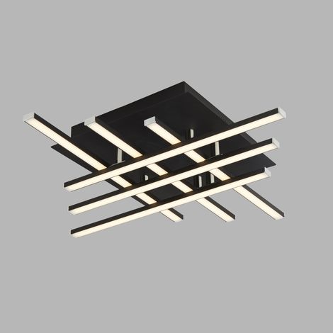 Plafoniera Moderno Matrice Acciaio Nero Policarbonato Bianco Led 23W 3000K (1/5)