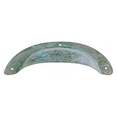 Ouvre&Déco – Poignée de meuble en laiton vert de gris – Largeur 98mm – Hauteur 35mm – Épaisseur 19mm – Modèle COQUILLE GM (1/2)