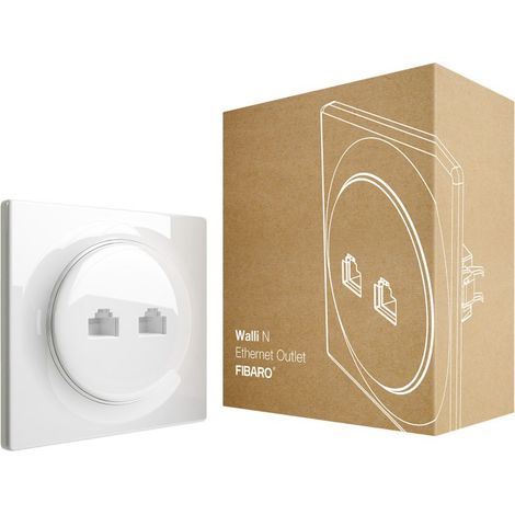Fibaro Walli N prise de courant 2 x RJ-45 Blanc (1/5)