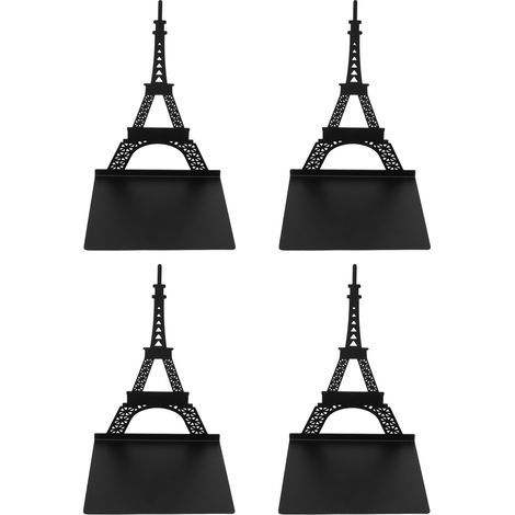 Lot de 4 serre-livres architecturaux noirs classiques, robustes, avec 4 patins antidérapants pour livres, CD et DVD. (1/5)