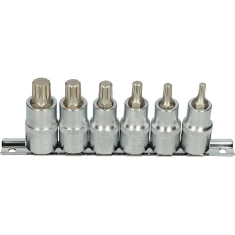 KS Tools - Rail de 6 douilles tournevis XZN®, L.55 mm - 1/2'' - M5 à M14 - 922.1870
