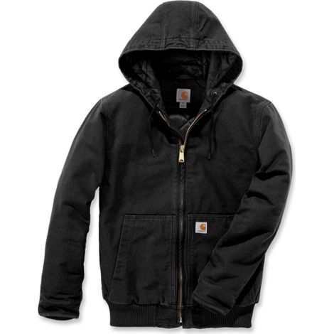 Carhartt – Blouson court en cotton duck noir – Capuche ajustable – Isolation 3M Thinsulate 80g – Poches renforcées pour rangement sécurisé – Pour environnements difficiles (1/6)