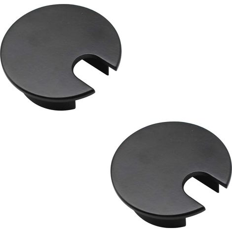 SHINING HOUSE Cubierta para cables de escritorio, 2 piezas, cubierta para orificios de cables, cubierta para orificios de aleación de zinc, cubierta para orificios redondos negros de 35 mm, adecuada p (1/5)