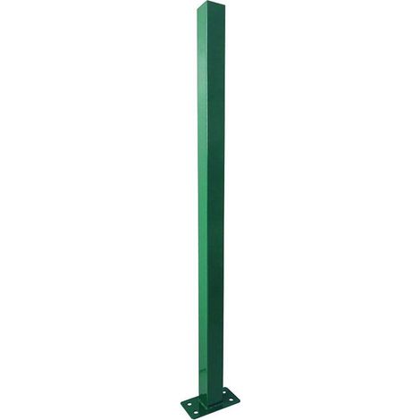 Vigor 68976 Paletto Quadro con Piastra per Recinzione Acciaio Zincato 50x50 mm H 180 cm colore Verde