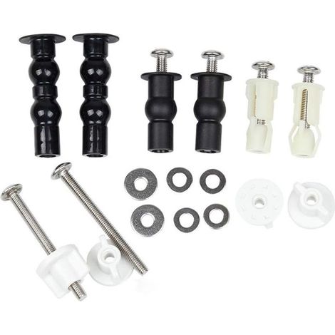 3 Paires Abattant WC Fixations Charnières, Vis pour Toilette Ensemble de Fixation Charnière vis Fixations Extensible Caoutchouc Vis Convient à Toutes Les Toilettes- (1/5)