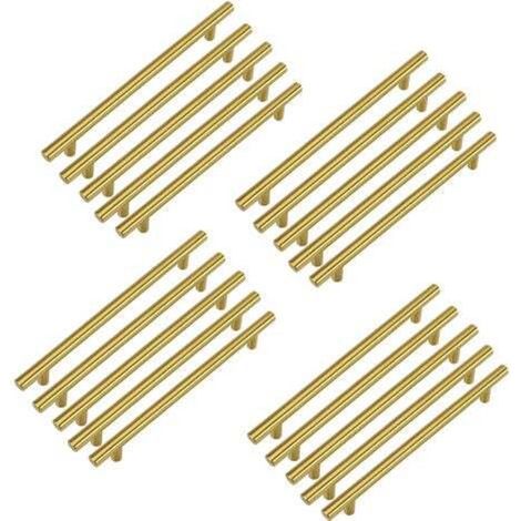 20 goldene Möbelgriffe, 128 mm Küchenschrankgriffe, Messinggriffe, Messingschubladengriffe, Küchengriffe aus Edelstahl (1/4)