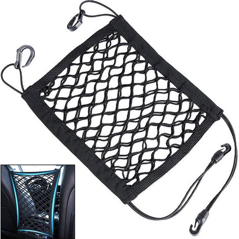 Filet de protection et organiseur de voiture - Universel et élastique - Poche filet pour siège de voiture - Pour l'eau, téléphone portable, jouet, barrière pour chien, (1/5)