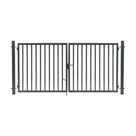 Portail Barreaudé Gris JARDIPLUS - Largeur 3m - 1,20 mètre (1/4)