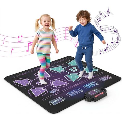 Tapis de danse électronique enfant pliable avec 4 modes, 3 vitesses LED et base antidérapante pour maison, salle de jeux et famille (1/5)
