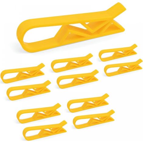 Clips pour sacs poubelle, attaches de fermeture jaunes, 10 pièces (1/5)