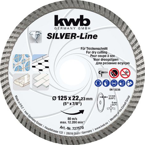 kwb 727570 Diamanttrennscheibe Durchmesser 125 mm Bohrungs-Ø 22.23 mm 1 St. (1/2)