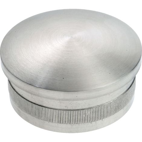 CROSO Rändelkappe gewölbt, ø 48,3 x 2,0 mm, Edelstahl geschliffen V2A