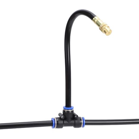 Système d'arrosage goutte-à-goutte 5m, kit d'irrigation extérieur avec 5 buses, arroseur automatique brumisateur pour jardin, pelouse et serre, raccord universel 5/8 (1/5)