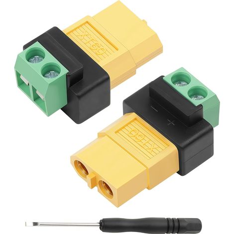 Adaptateur XT60 vers Bornes à 2 Broches Connecteur sans Soudure pour Drone, Batterie Lithium, Modèle RC, DIY (Prise XT60) (1/5)