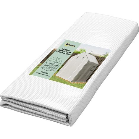 Au potager et jardin rénovez votre abri : housse de serre 140 x 143 x 190 cm bâche PE anti-UV avec porte zippée (1/5)