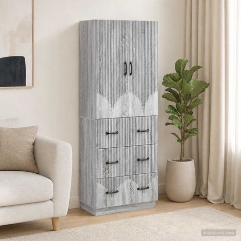 vidaXL Schrankset 2 pcs Grau Sonoma 66 x 34,5 x 87 cm Holzwerkstoff (1/5)