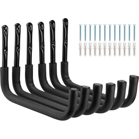 Crochet de kayak de garage robuste, chaque rack de canoë de stockage de garage capacité de 25 kg, crochets de cintre de canoë de 38 cm pour suspendu, échelles, chaises de plage, vélos (1/5)