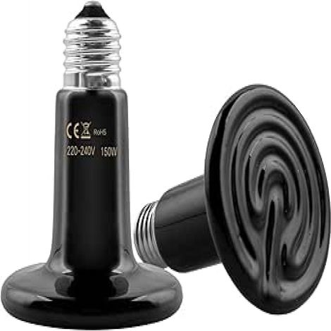 Lampe Chauffante Céramique - E27 - 150 W - Pour Reptiles Et Amphibiens - Chauffage Infrarouge Sans Lumière - 1 Pièce (1/5)