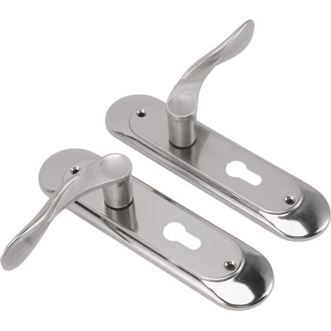Poignée de porte intérieure avec serrure, passage facile, acier inoxydable, pour chambre, salle de bain, placard, maison (1/5)