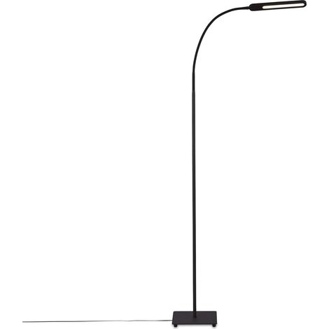 Lampadaire LED tactile, intensité lumineuse variable par paliers, réglable en blanc chaud et blanc froid, lampe de lecture, lampe de salon, plafonnier, lampadaire, 20,8x20,8x183 cm, noir (1/5)