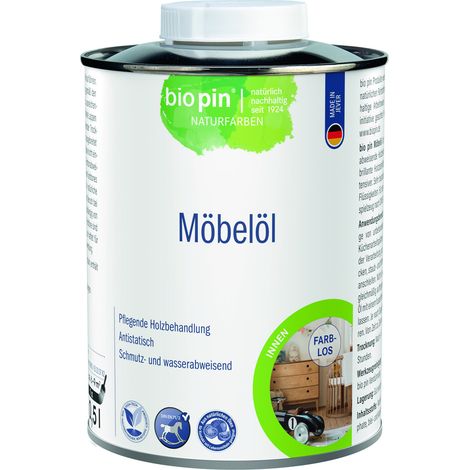 Biopin Naturfarben Möbelöl 500 ml farblos Holzschutzmittel