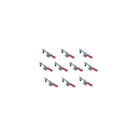 GH-201-B Lot de 10 sauterelles de menuisier, capacité 90 kg, fermoirs rapides horizontaux réglables pour machines, menuiserie, soudage