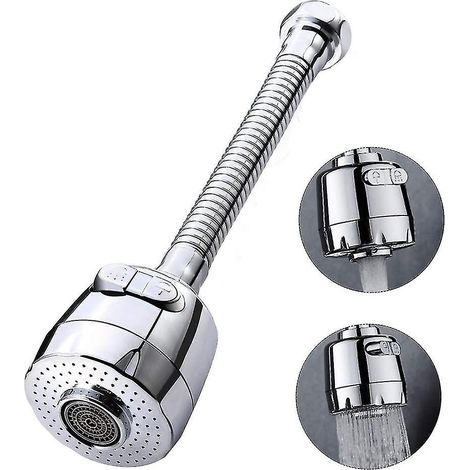 Pommeau de douche rotatif à 360 degrés pommeau de douche salle de bain douche 2 voies d'eau robinet de cuisine-Ensoleillé (1/5)