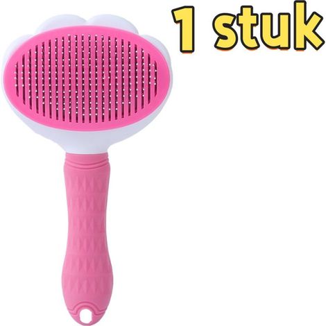 Pink pet comb 5x10x20 cm for removing dead hair from dogs and cats (1/5)