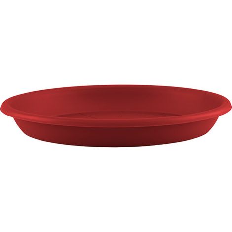 Platillo redondo de 22 cm color rojo oscuro para maceta - Eda