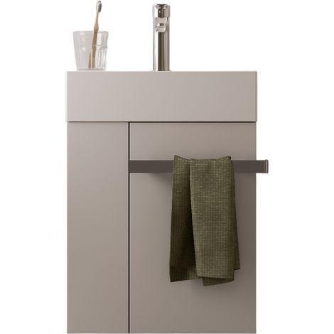 BERNSTEIN - Mueble de lavabo blanco mate 45x35x50cm (LxAnxAl) 1 cajón + almacenaje a la izquierda + Tirador cromado - COMPACT450 blanco mate, cromo