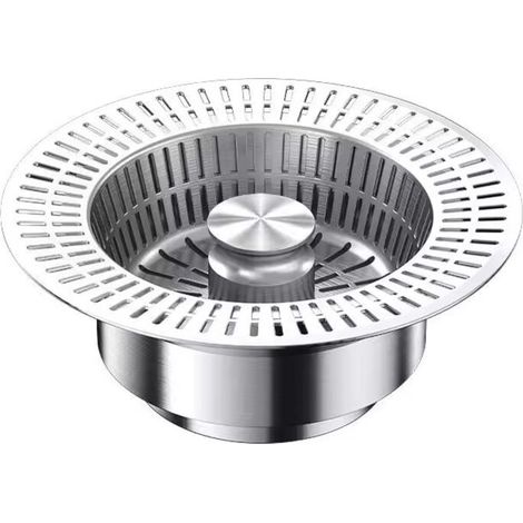 Crépine d'évier de cuisine en acier inoxydable, filtre anti-obstruction Grands trous de drainage pour cuisine, salle de bain et plan de travail