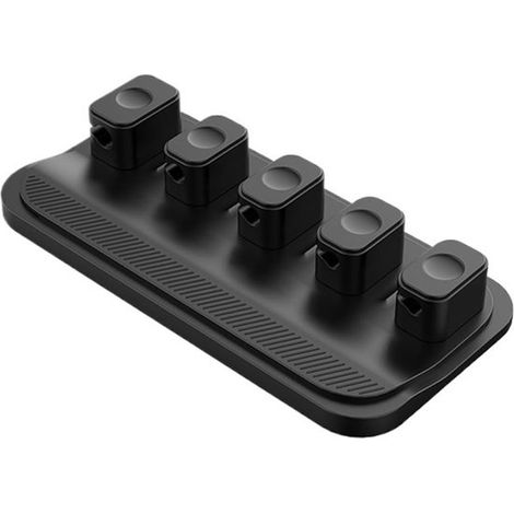 Support de câble magnétique autocollant 8 x 4 cm, clips organisateurs de câbles, pour bureau, voiture et table de chevet, noir (1/5)