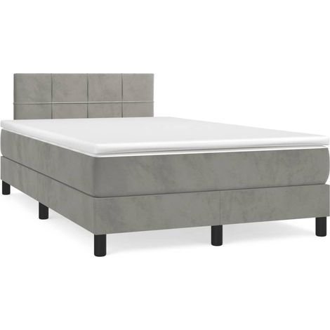 Maison Exclusive - Boxspringbett mit Matratze Hellgrau 120x200 cm