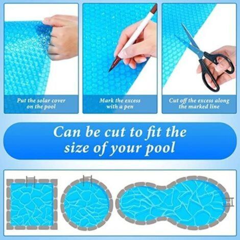 Piscine solaire, couverture de rétention de chaleur ronde de 6 pieds, jacuzzi bleu, couverture de piscine solaire étanche à la poussière, pour piscines hors sol/enterrées, piscines gonflables (1/3)