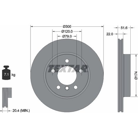Lot de 2 Disques de frein Textar 92097205 ALPINA 1164539 34111164539 34116757526