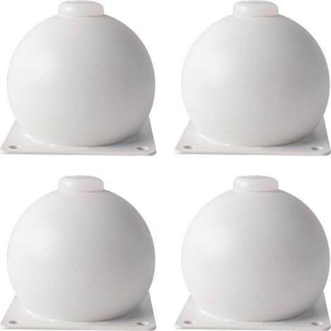 Set di 4 gambe rotonde in metallo per divano, con fissaggio a vite, per mobili, supporto letto ad alta capacità (bianche, taglia M) (1/5)