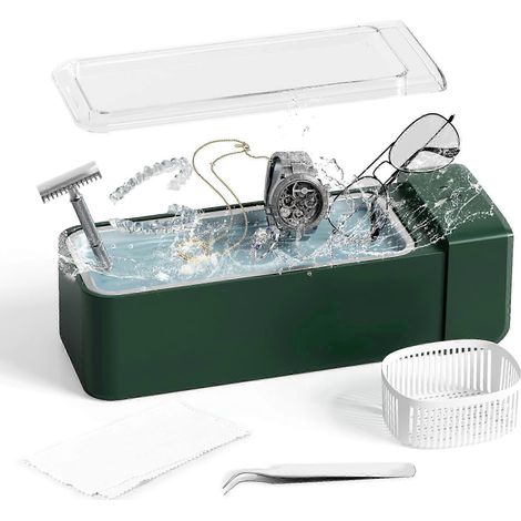 25-26 Nettoyeurs de bijoux, pâte nettoyante sonique 42 kHz (567 ml), lunettes, bagues (1/4)