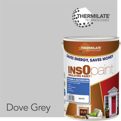 InsOpaint Kitchen & Bathroom Paint - Best Anti-Mould Protection, Insulating Walls & Ceilings - Manhattan Grey - 5L (1/5)