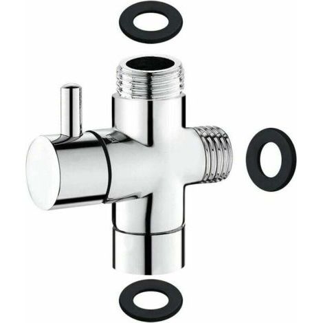 Voies Soupape, Laiton Massif G1/2 Douchette Composants de Douche Adaptateur Inverseur Système de douche pièce de rechange, Chrome Poli (1/5)
