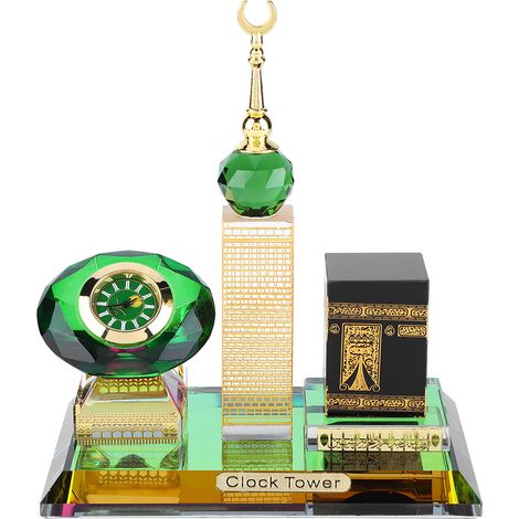 Tour de l'Horloge de la Kaaba en modèle musulman, artisanat d'architecture islamique, décoration de bureau pour la maison. (1/5)