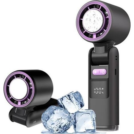 Tragbarer Handventilator, einstellbar von 1 bis 100, 4000-mAh-Akku, Digitalanzeige, für Zuhause, Büro und Reisen (1/5)