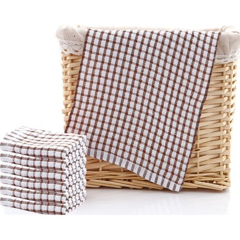 Juego de 6 paños de cocina, mezcla de algodón, 40x28 cm, ultra absorbentes, para platos y utensilios de cocina.
