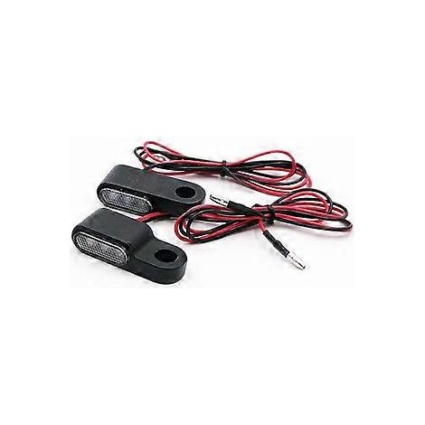 2 Stück 12V Motorrad-Blinker LED-Blinker Lenkerleuchte, gelb, mit Halterung, schwarz (1/5)